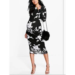 Floral Maternity Midi Dress